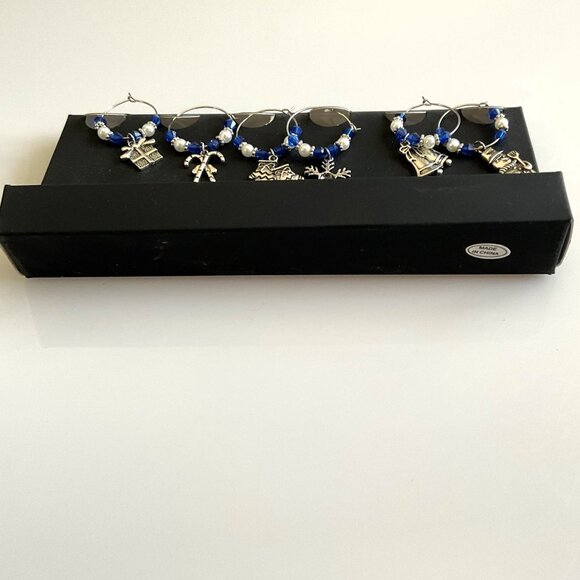 NEW HOLIDAY CHRISTMAS WINE GLASS CHARMS PARTY - Picture 5 of 5